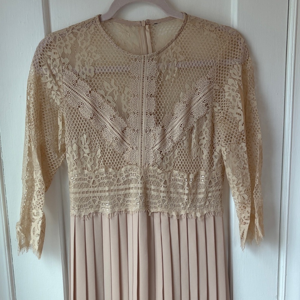 Zara Lace Midi Dress in Cream